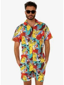 Best Pirce 🛒 Pokemon Pika Pikachu ☀️ Summer Shorts Set 🔥