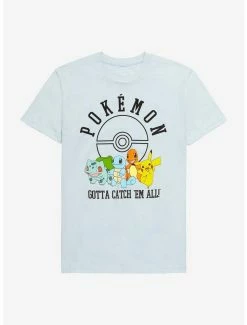 Cheapest 🤩 Pokemon Kanto Starters Boyfriend Fit 👧 Girls T-Shirt 🔔