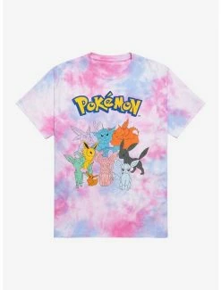 Cheap 🔥 Pokemon Eeveelutions Tie-Dye Boyfriend Fit 👧 Girls T-Shirt 👍