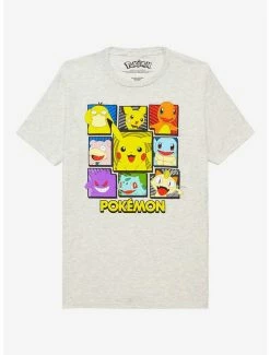 Buy 👍 Pokemon Classic Characters Grid Boyfriend Fit 👧 Girls T-Shirt ✔️