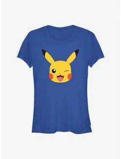 Discount 🔔 Pokemon Pikachu Big Face 👧 Girls T-Shirt 🥰