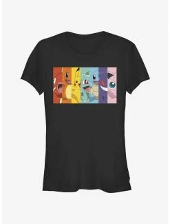 New 😀 Pokemon Rainbow Faces 👧 Girls T-Shirt 😍
