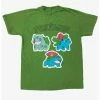 Best Pirce 🥰 Pokemon Grass Types Pigment Wash Boyfriend Fit 👧 Girls T-Shirt 🧨