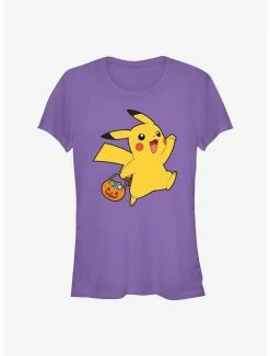 Outlet ⌛ Pokemon Pikachu Happy 🍬 Candy 👧 Girls T-Shirt ❤️