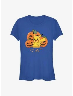 Best Pirce 😉 Pokemon Pikachu Pumpkins & 🍬 Candy Corn 👧 Girls T-Shirt 😀