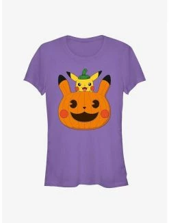 Deals 🧨 Pokemon Pumpkin Pikachu 👧 Girls T-Shirt 💯