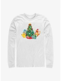 Best Sale ❤️ Pokemon 🔔 Christmas Tree Long-Sleeve T-Shirt 🤩