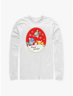 Discount 😀 Pokemon Happy Holiday Snow Day Long-Sleeve T-Shirt ✨