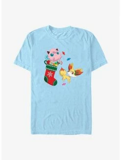 Promo 🤩 Pokemon Jiggly Puff and Fennekin Gift Stocking T-Shirt 🔥