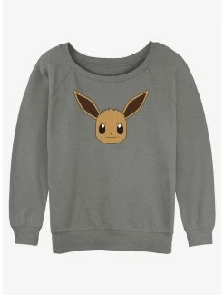 Buy ✔️ Pokemon Eevee Face 👧 Girls Slouchy Sweatshirt 🔥