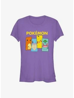 Deals 🛒 Pokemon Starter Pack Charmander, Squirtle, Pikachu, and Bulbasaur 👧 Girls T-Shirt 🎁