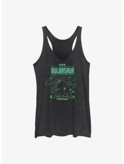 Best Pirce 👍 Pokemon Bulbasaur Grid 👧 Girls Tank 🧨
