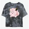 Flash Sale 🔥 Pokemon Clefairy Pose Tie-Dye 👧 Girls Crop T-Shirt 🤩 -pokemon Sales 20296369 hi