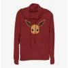 Outlet ⭐ Pokemon Eevee Face Cowl Neck Long-Sleeve Top 🧨 -pokemon Sales 20296397 hi