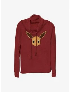 Outlet ⭐ Pokemon Eevee Face Cowl Neck Long-Sleeve Top 🧨