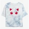 Outlet 🧨 Pokemon Jigglypuff Outline Tie-Dye 👧 Girls Crop T-Shirt 🤩