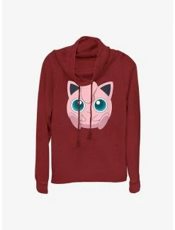 Promo 🥰 Pokemon Jigglypuff Face Cowl Neck Long-Sleeve Top 🔔