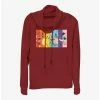 Flash Sale 🤩 Pokemon Rainbow Faces Cowl Neck Long-Sleeve Top 💯