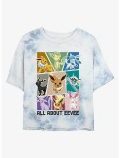 Brand new 🔔 Pokemon All About Eevee Tie-Dye 👧 Girls Crop T-Shirt 😍