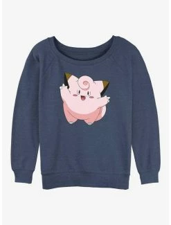 Hot Sale 🛒 Pokemon Clefairy 👧 Girls Slouchy Sweatshirt 🥰