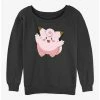 Promo 🥰 Pokemon Clefairy 👧 Girls Slouchy Sweatshirt ❤️ -pokemon Sales 20296810 hi