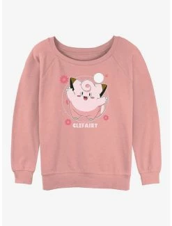 New 🎉 Pokemon Clefairy Fairy Dance 👧 Girls Slouchy Sweatshirt 💯
