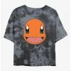 Discount ✨ Pokemon Charmander Face Tie-Dye 👧 Girls Crop T-Shirt 🎁 -pokemon Sales 20296867 hi