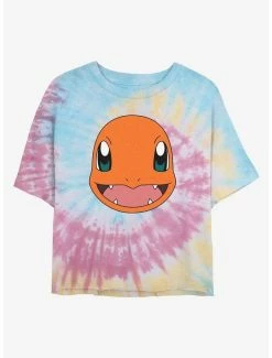 Buy 🌟 Pokemon Charmander Face Tie-Dye 👧 Girls Crop T-Shirt 👍