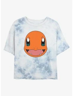 Top 10 ✨ Pokemon Charmander Face Tie-Dye 👧 Girls Crop T-Shirt ⭐