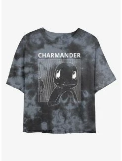 Coupon 💯 Pokemon Charmander Tie-Dye 👧 Girls Crop T-Shirt 😍