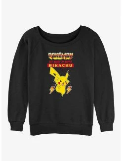 Cheapest ⭐ Pokemon Battle Ready Pikachu 👧 Girls Slouchy Sweatshirt ⌛