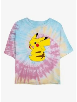 Top 10 🌟 Pokemon Cheeky Pikachu Tie-Dye 👧 Girls Crop T-Shirt ❤️