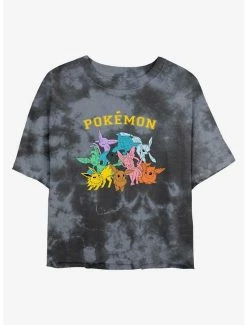 Best deal 🤩 Pokemon Gotta Catch Eeveelutions Tie-Dye 👧 Girls Crop T-Shirt 🧨