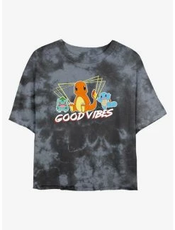 Top 10 🎁 Pokemon Good Vibes Starters Tie-Dye 👧 Girls Crop T-Shirt ✨