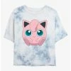 Promo ❤️ Pokemon Jigglypuff Face Tie-Dye 👧 Girls Crop T-Shirt 🧨 -pokemon Sales 20297083 hi