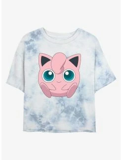 Promo ❤️ Pokemon Jigglypuff Face Tie-Dye 👧 Girls Crop T-Shirt 🧨