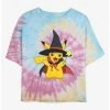 Promo 🤩 Pokemon Wizard Pikachu Tie-Dye 👧 Girls Crop T-Shirt ✨ -pokemon Sales 20297139 hi