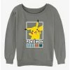New 😍 Pokemon Battle Lineup Pikachu, Squirtle, Bulbasaur, Charmander, & Snorlax 👧 Girls Slouchy Sweatshirt 👏