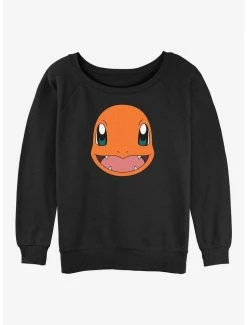 Promo 😍 Pokemon Charmander Face 👧 Girls Slouchy Sweatshirt 🎉