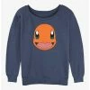 Promo 🎉 Pokemon Charmander Face 👧 Girls Slouchy Sweatshirt 🎉 -pokemon Sales 20297276 hi