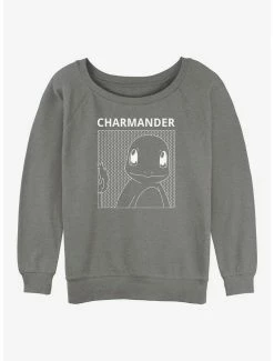Cheap 🌟 Pokemon Charmander 👧 Girls Slouchy Sweatshirt 🌟