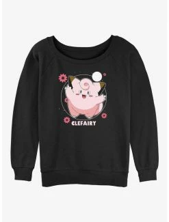 Coupon 🔥 Pokemon Clefairy Fairy Dance 👧 Girls Slouchy Sweatshirt 🛒