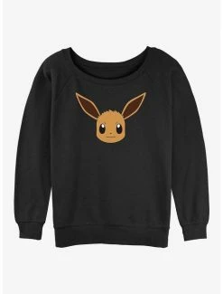 Budget 🔥 Pokemon Eevee Face 👧 Girls Slouchy Sweatshirt 😍