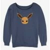 Best deal 👍 Pokemon Eevee Face 👧 Girls Slouchy Sweatshirt 🌟 -pokemon Sales 20297360 hi