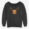 Flash Sale 👍 Pokemon Eevee Face 👧 Girls Slouchy Sweatshirt ✔️ -pokemon Sales 20297367 hi