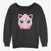 Budget ✔️ Pokemon Jigglypuff Face 👧 Girls Slouchy Sweatshirt ⌛ -pokemon Sales 20297451 hi