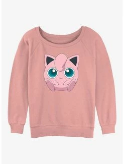 New 💯 Pokemon Jigglypuff Face 👧 Girls Slouchy Sweatshirt 🌟