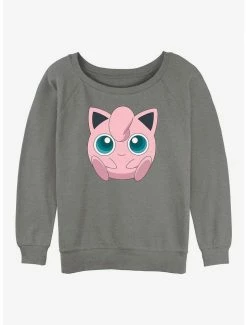 Discount 👏 Pokemon Jigglypuff Face 👧 Girls Slouchy Sweatshirt ⭐