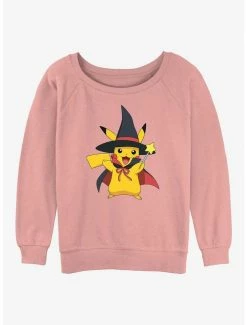 Best Pirce ⭐ Pokemon Wizard Pikachu 👧 Girls Slouchy Sweatshirt 😍